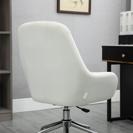 Ergonomischer Drehbürostuhl, höhenverstellbar, Samt Creme
