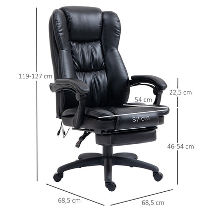 Office chair with footrest and massage, adjustable height