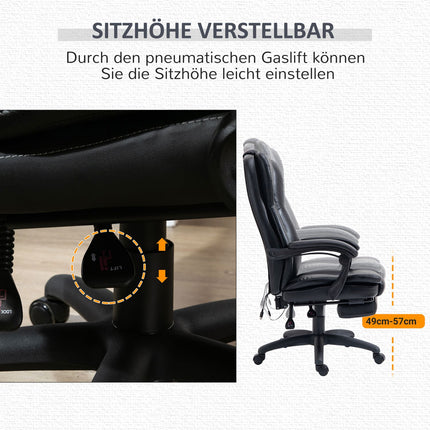 Office chair with footrest and massage, adjustable height