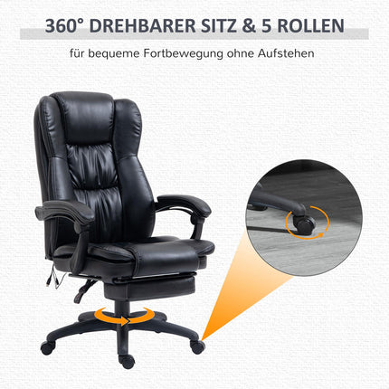 Office chair with footrest and massage, adjustable height