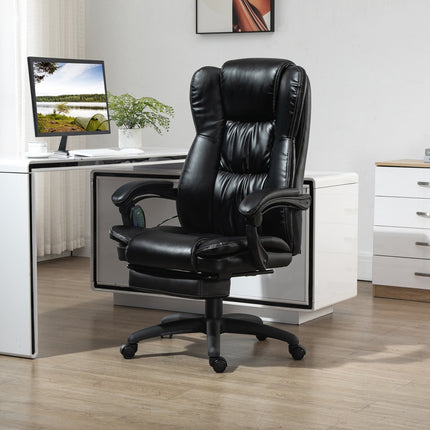 Office chair with footrest and massage, adjustable height