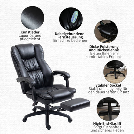 Office chair with footrest and massage, adjustable height