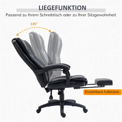 Office chair with footrest and massage, adjustable height