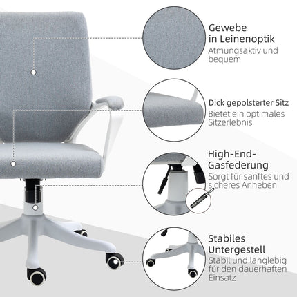 Ergonomischer Bürostuhl, 360° drehbar, verstellbare Rückenlehne