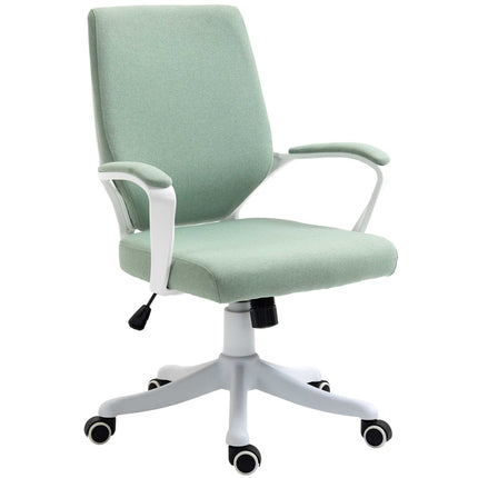 Ergonomischer grün-weißer Bürostuhl, Kippfunktion, 360° drehbar