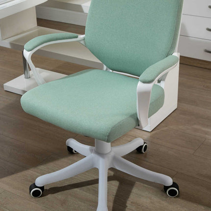 Ergonomischer grün-weißer Bürostuhl, Kippfunktion, 360° drehbar