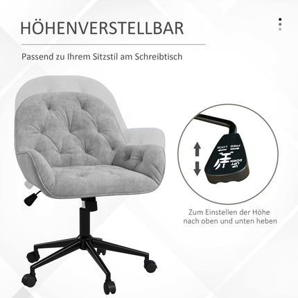 Ergonomic office chair with rocker, velvet look, adjustable