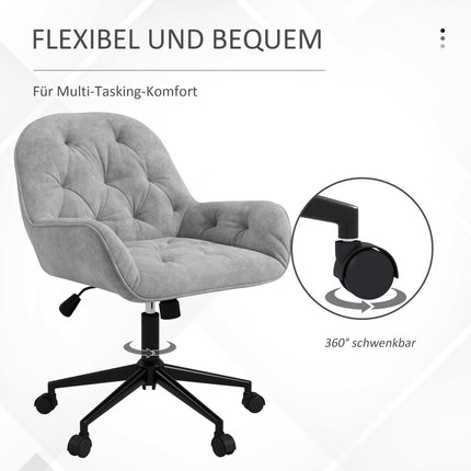 Ergonomic office chair with rocker, velvet look, adjustable