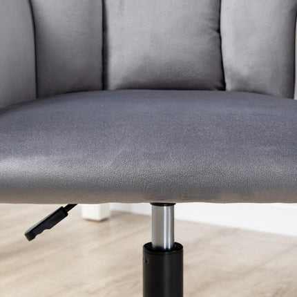 Ergonomic velvet office chair, height adjustable, grey