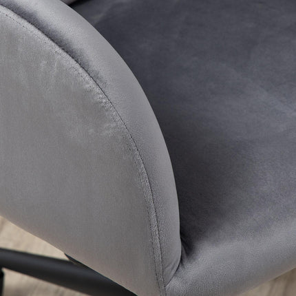Ergonomic velvet office chair, height adjustable, grey