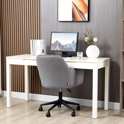 Ergonomic velvet office chair, height adjustable, grey