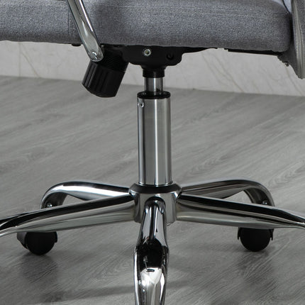 Ergonomischer Bürostuhl, verstellbar mit Kopfstütze, hellgrau