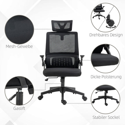 Ergonomická kancelářská židle s nastavitelnou opěrkou hlavy a područkami