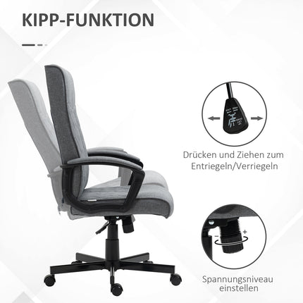 Chaise de bureau ergonomique pivotante et réglable en hauteur, gris foncé