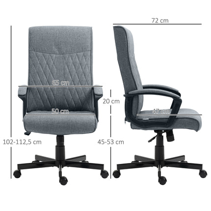 Chaise de bureau ergonomique pivotante et réglable en hauteur, gris foncé
