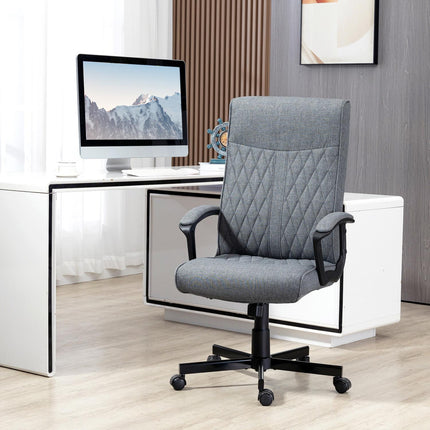 Chaise de bureau ergonomique pivotante et réglable en hauteur, gris foncé