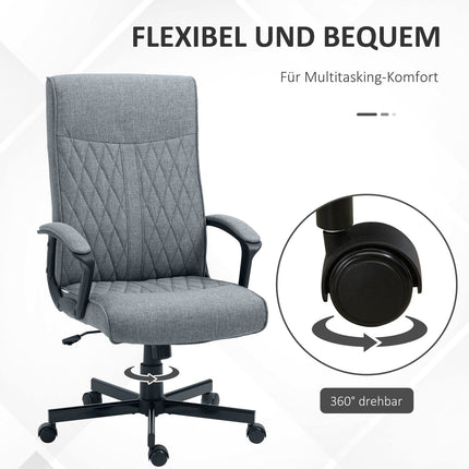 Chaise de bureau ergonomique pivotante et réglable en hauteur, gris foncé