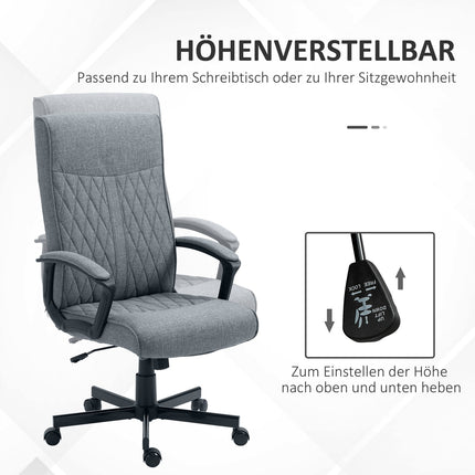 Chaise de bureau ergonomique pivotante et réglable en hauteur, gris foncé