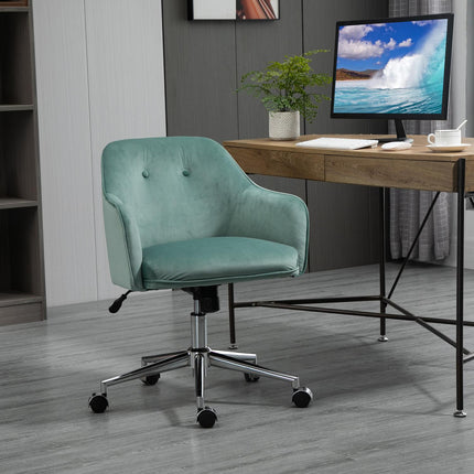 Ergonomischer Bürostuhl, höhenverstellbar, Samt, grün