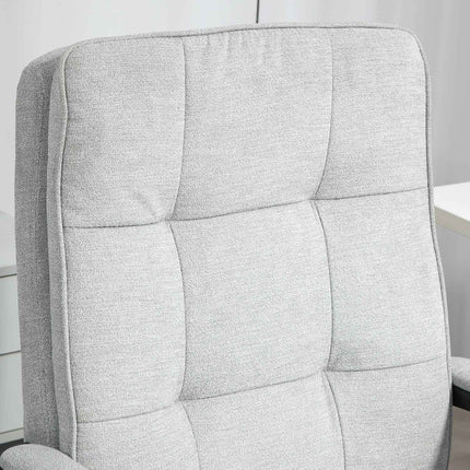 Ergonomischer Bürostuhl, verstellbar mit Armlehnen, graues Leinen