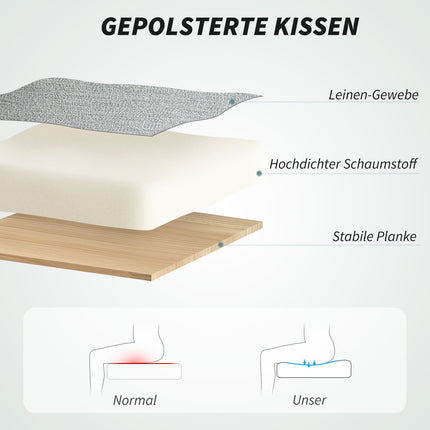 Ergonomischer Bürostuhl, verstellbar mit Armlehnen, graues Leinen