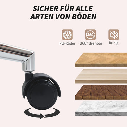 Ergonomischer Bürostuhl, Lammfell-Optik, höhenverstellbar
