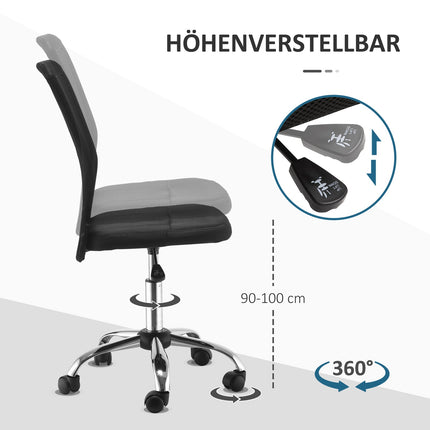 Ergonomischer Bürostuhl, verstellbar, belüftete Rückenlehne, schwarz