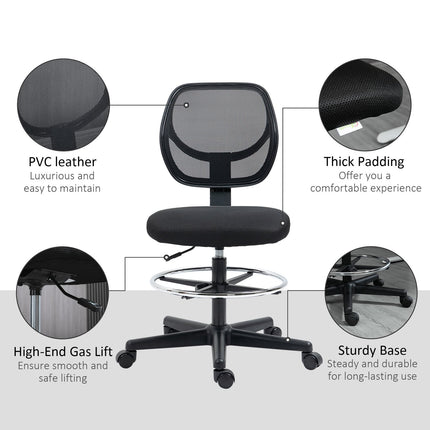 Ergonomická kancelářská židle, nastavitelná výška a opěrný kruh