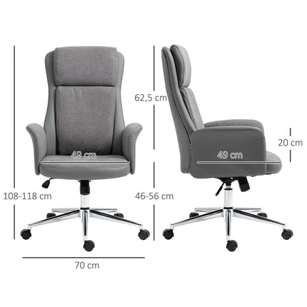 Ergonomischer Bürostuhl, verstellbares PU, 360° drehbar, grau