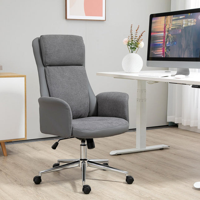 Ergonomischer Bürostuhl, verstellbares PU, 360° drehbar, grau
