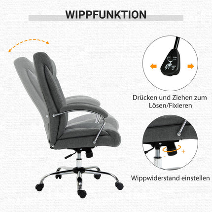 Ergonomic office chair, padded armrest, gray
