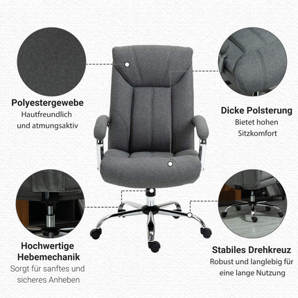 Ergonomic office chair, padded armrest, gray