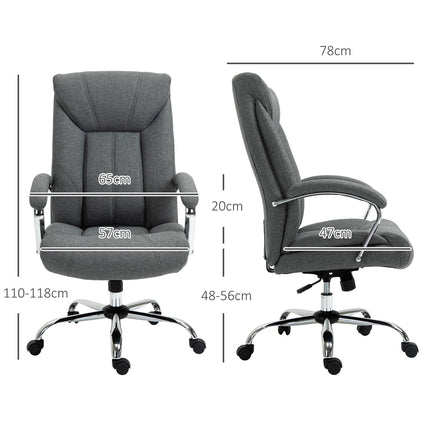 Ergonomic office chair, padded armrest, gray