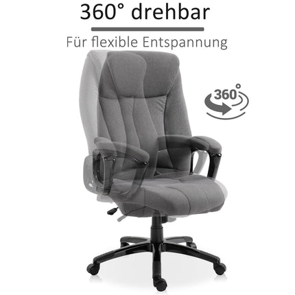 Ergonomischer Gaming-Bürostuhl, höhenverstellbar, Massagefunktion, grau