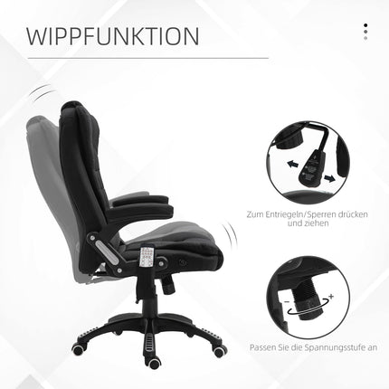 Gaming Office chair with massage, adjustable height, black