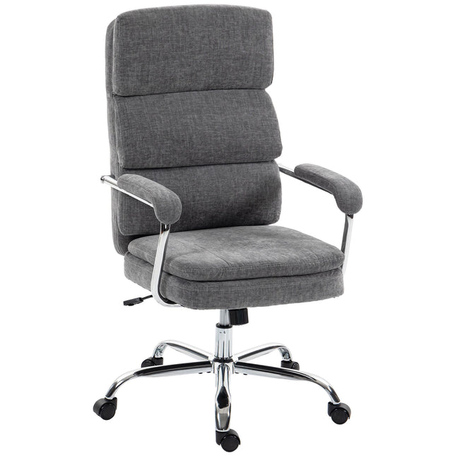 Bürostuhl, höhenverstellbar, 360° drehbar, Grau Chenille