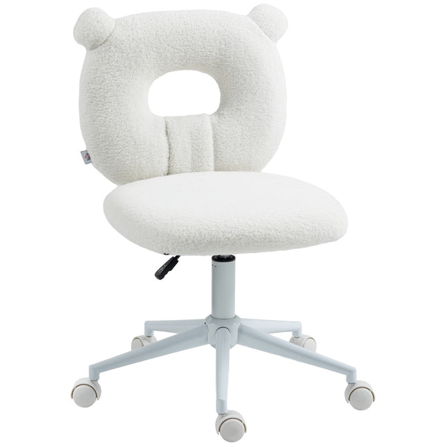 Drehbarer Bürostuhl, höhenverstellbar, Teddyfleece, 120 kg Tragkraft
