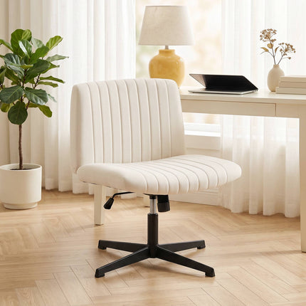 Bürostuhl, höhenverstellbar, drehbar, ohne Armlehnen, Leinen-Optik, 120 kg