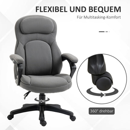 Ergonomischer Drehbürostuhl, höhenverstellbar, Leinenoptik