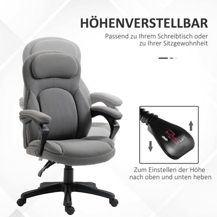Ergonomischer Drehbürostuhl, höhenverstellbar, Leinenoptik