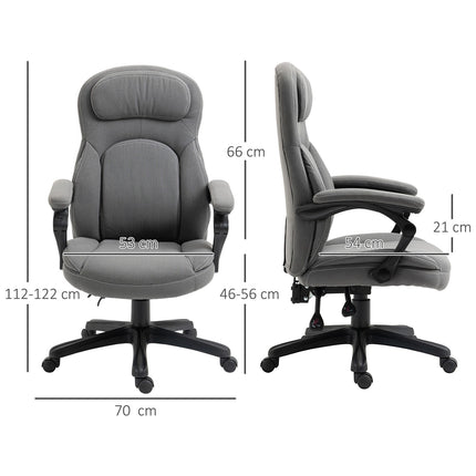 Ergonomischer Drehbürostuhl, höhenverstellbar, Leinenoptik