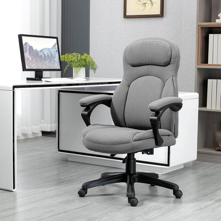 Ergonomischer Drehbürostuhl, höhenverstellbar, Leinenoptik