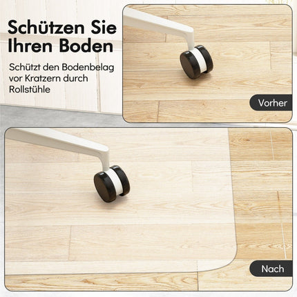 Bürostuhlunterlage – 120x90 cm Transparenter PVC Bodenschutz