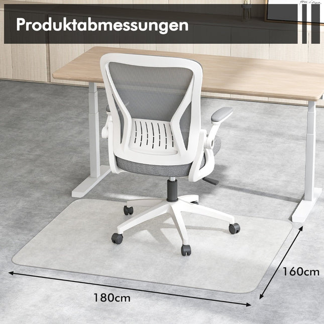 Bürostuhlunterlage 180x160 cm – transparente PVC-Bodenschutzmatte