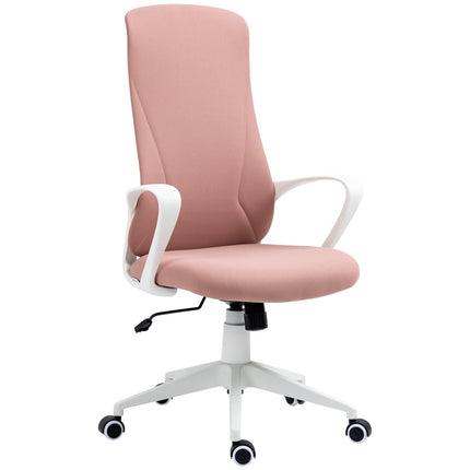 Ergonomická růžová kancelářská židle, výškově nastavitelná, strečová látka