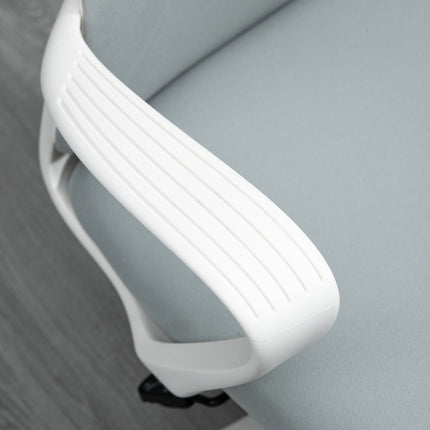 Chaise de bureau pivotante, réglable en hauteur, ergonomique, tissu extensible, gris clair