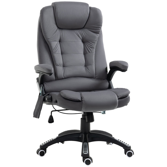Ergonomic office chair with massage & heating, dark grey