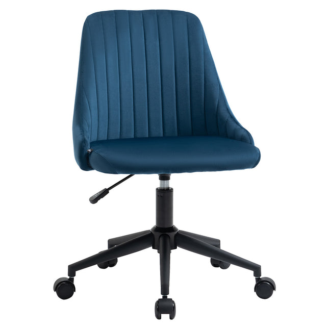 Ergonomischer Drehbürostuhl, verstellbar, Samt blau