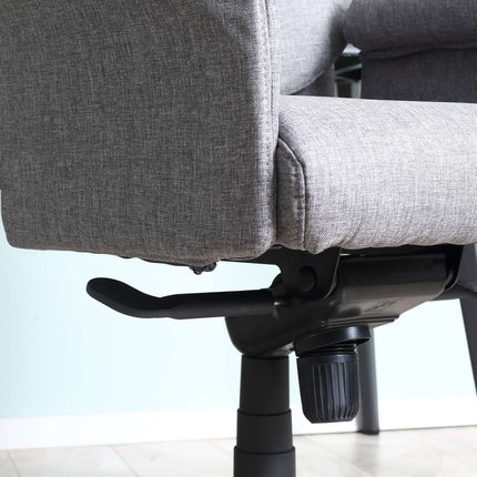 Ergonomic swivel office chair, adjustable armrests, light grey