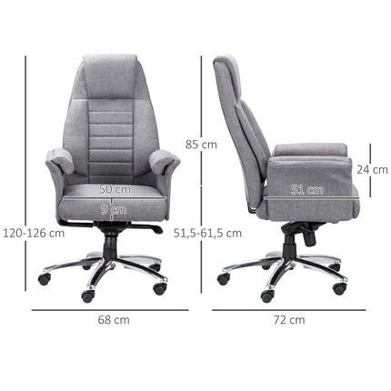 Ergonomic swivel office chair, adjustable armrests, light grey